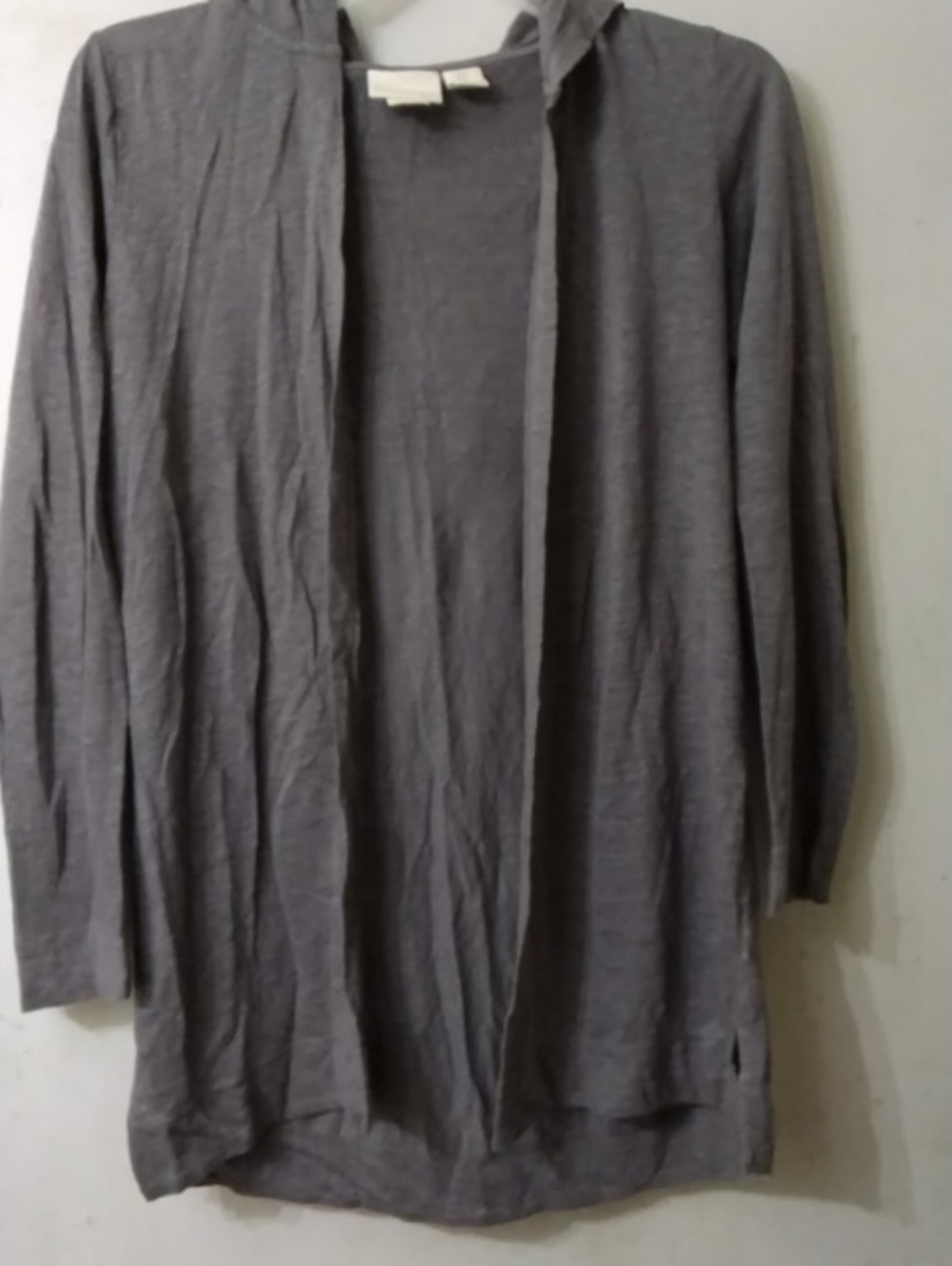 Women's Cynthia Rowley Lightweight Gray Hooded Open-Front Sweater Size M